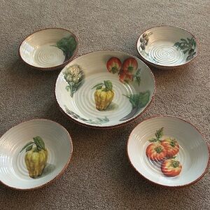 Williams Sonoma 9” Jardin Potager Pasta Bowl Set